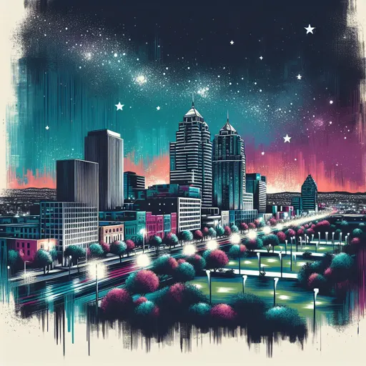 Illustration of El Paso at night