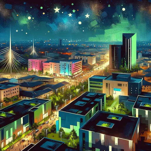 Illustration of Enugu at night