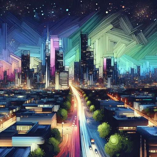 Illustration of Erie at night