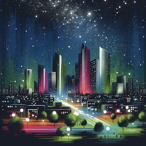 Illustration of Eugene at night