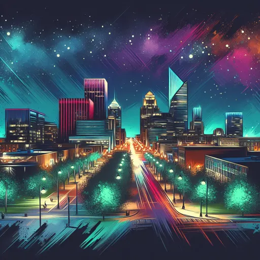 Illustration of Fargo at night