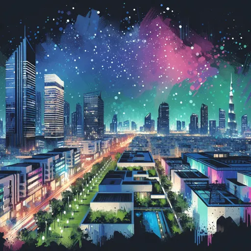 Illustration of Fermo at night