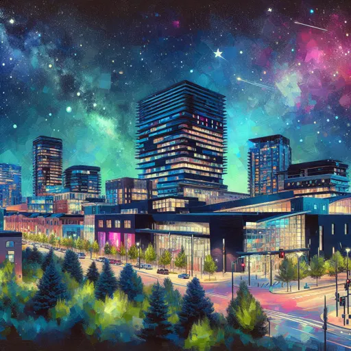 Illustration of Fort Collins at night
