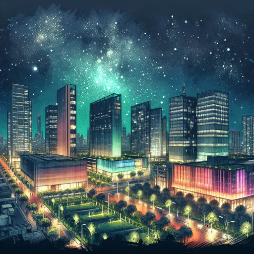 Illustration of Foshan at night