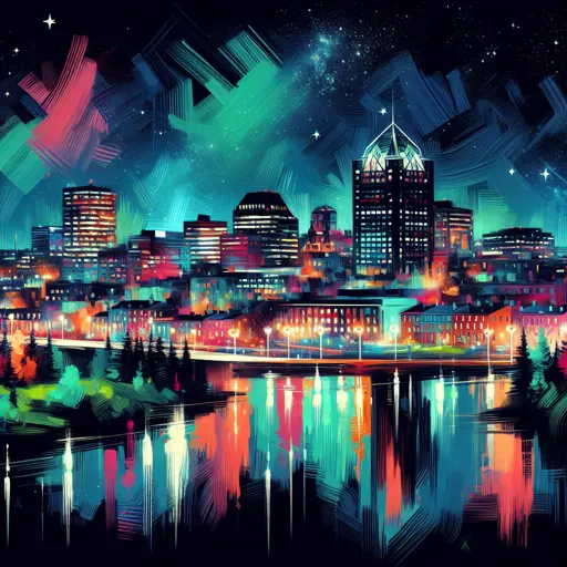 Illustration of Fredericton at night