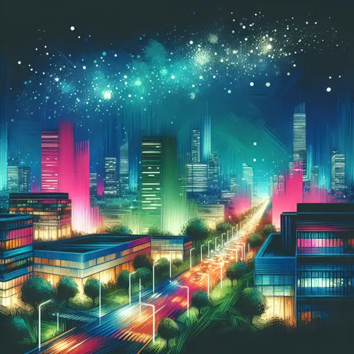 Illustration of Fuzhou at night