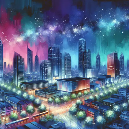 Illustration of Gainesville at night