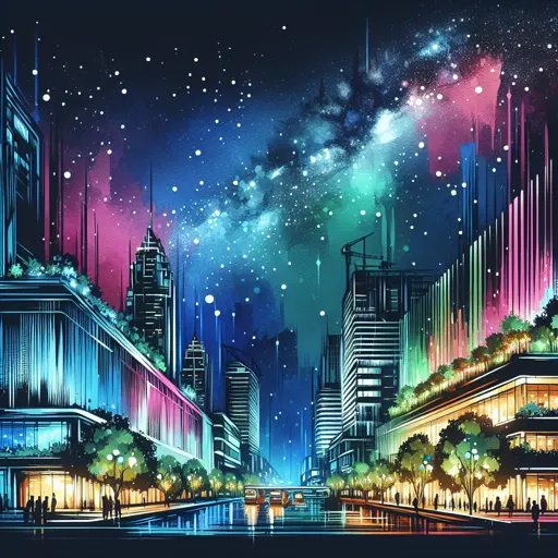 Illustration of George Town at night