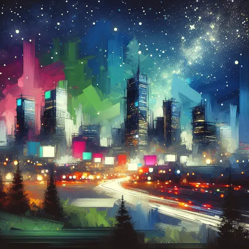 Illustration of Gilching at night