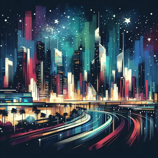 Illustration of Gold Coast at night