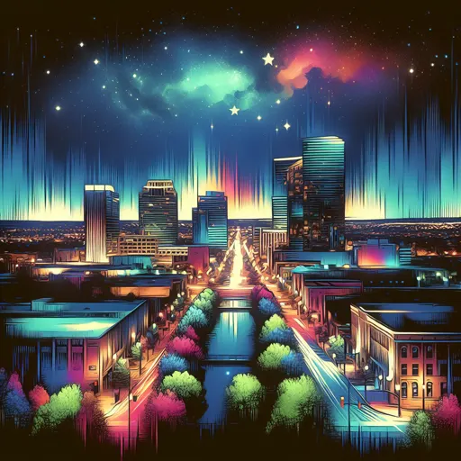 Illustration of Grand Junction at night