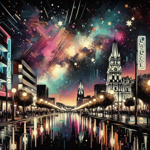 Illustration of Guadalajara at night