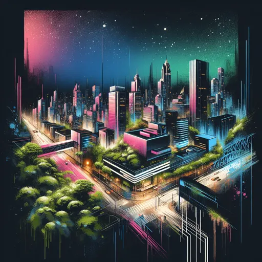 Illustration of Guayaquil at night