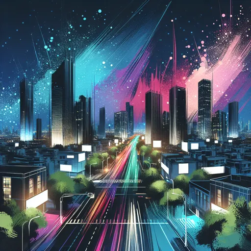 Illustration of Gwangju at night