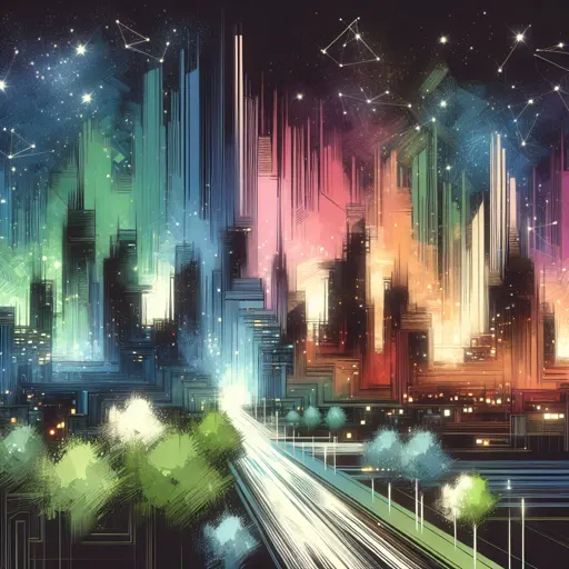 Illustration of Haifa at night