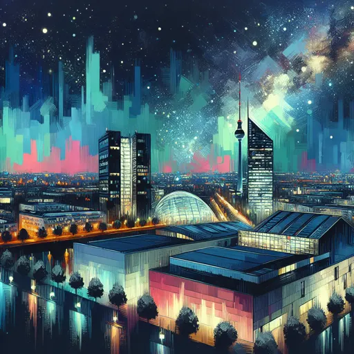 Illustration of Hamburg at night