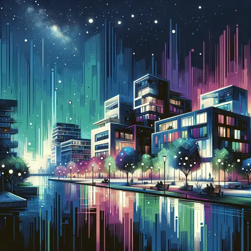 Illustration of Hanover at night