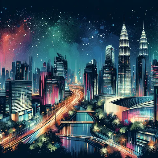 Illustration of Harare at night