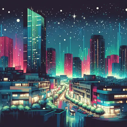 Illustration of Hargeisa at night