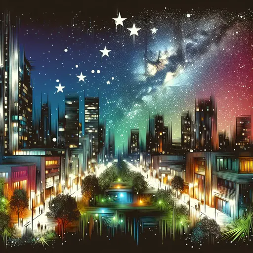 Illustration of Hartford at night