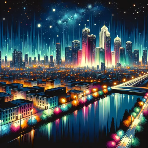Illustration of Hasselt at night