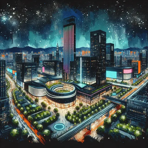 Illustration of Heerlen at night