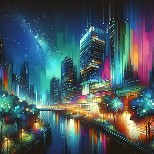 Illustration of Hefei at night