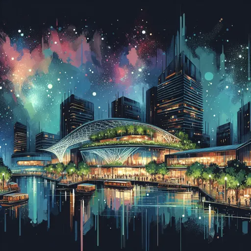 Illustration of Helsinki at night