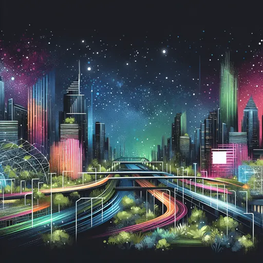 Illustration of Hooksett at night