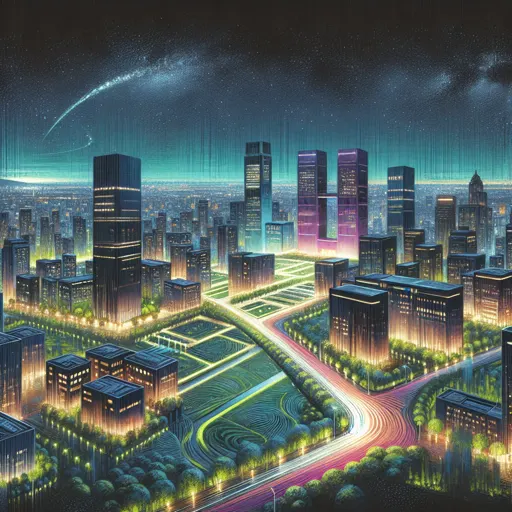 Illustration of Hsinchu at night