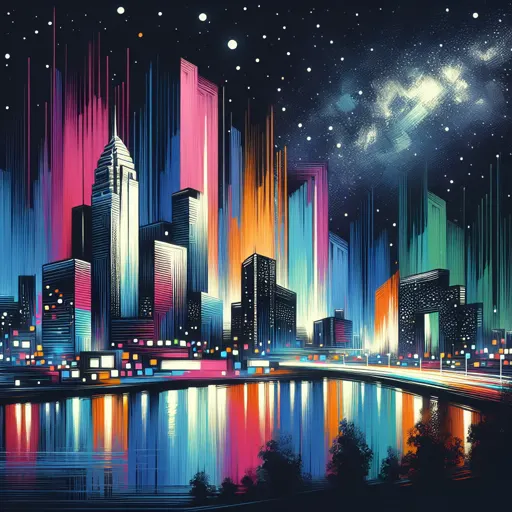 Illustration of Huntsville at night