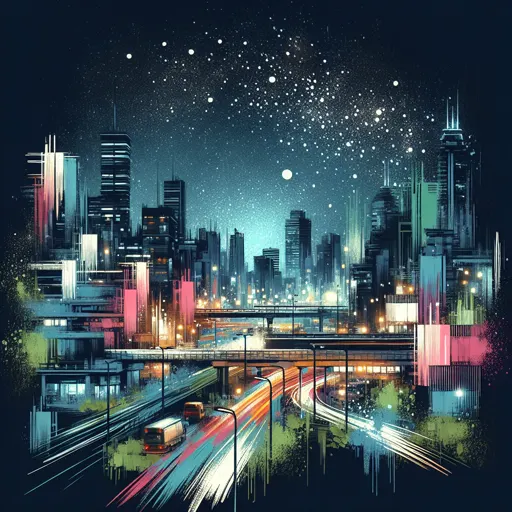 Illustration of Ibadan at night