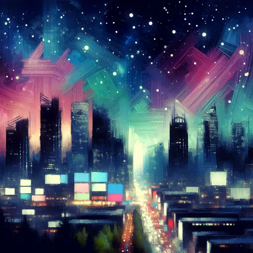 Illustration of Issaquah at night