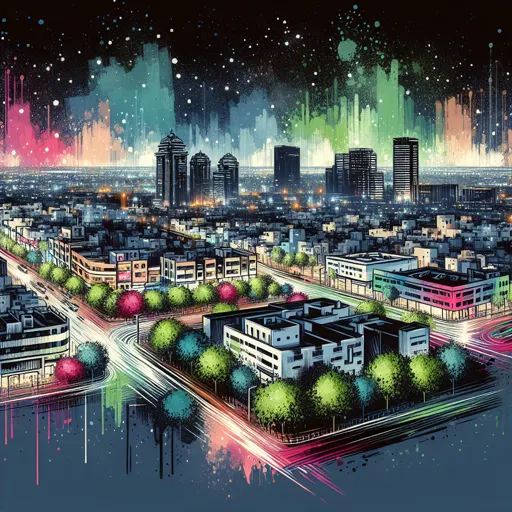 Illustration of Jaipur at night