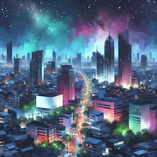 Illustration of Jakarta at night
