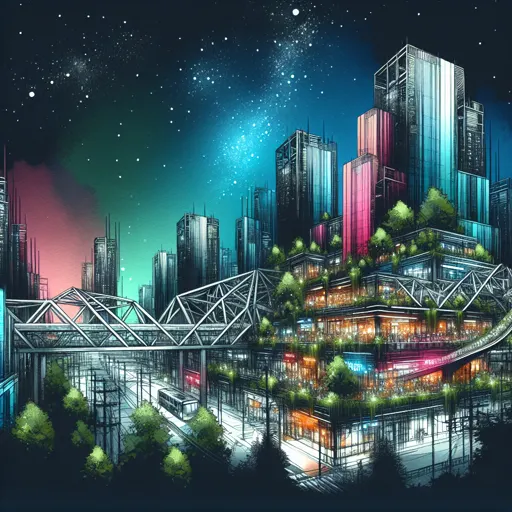 Illustration of Jamshedpur at night