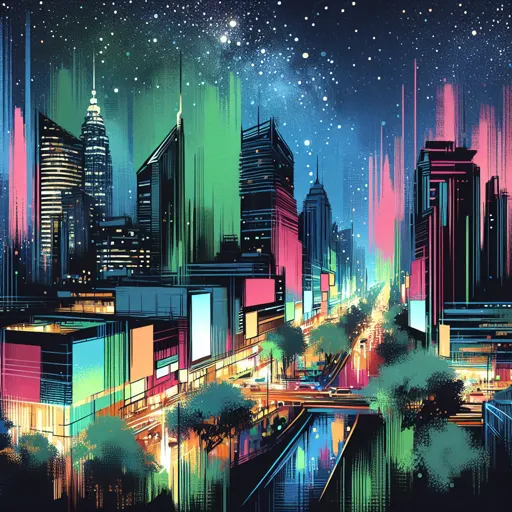 Illustration of Jiaxing at night