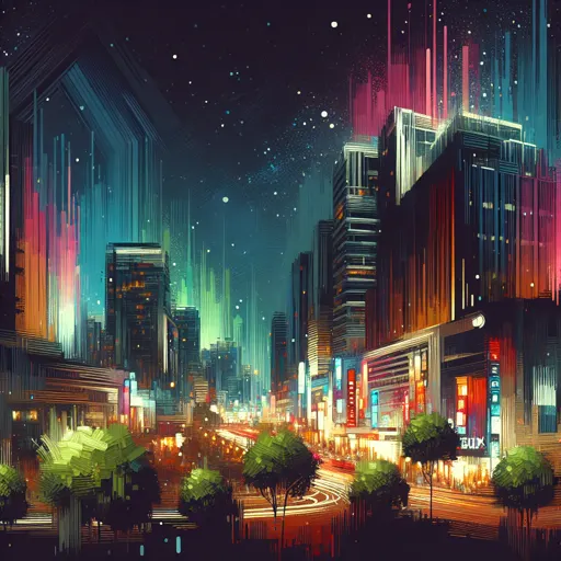 Illustration of Joao Pessoa at night