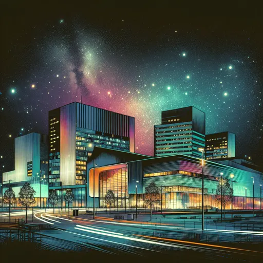 Illustration of Joensuu at night