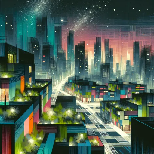 Illustration of Joinville at night