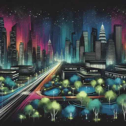 Illustration of Joplin at night