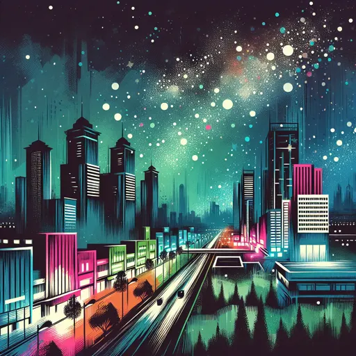 Illustration of Kanpur at night