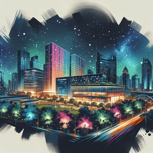 Illustration of Kansas City at night