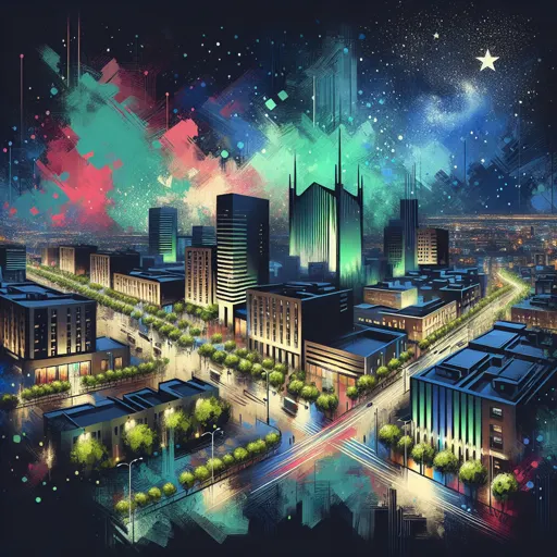 Illustration of Karachi at night