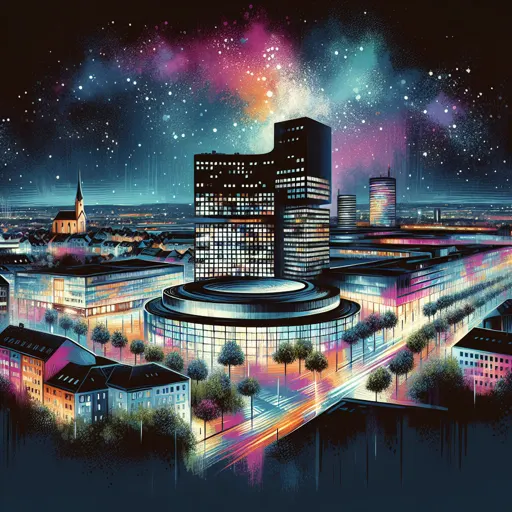 Illustration of Karlsruhe at night
