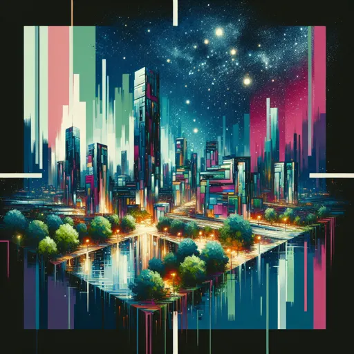 Illustration of Kiel at night