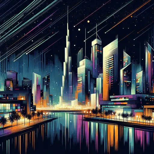 Illustration of Kiev at night