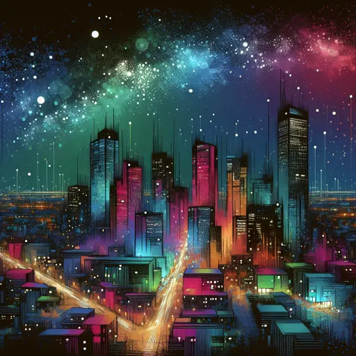 Illustration of Kingston at night