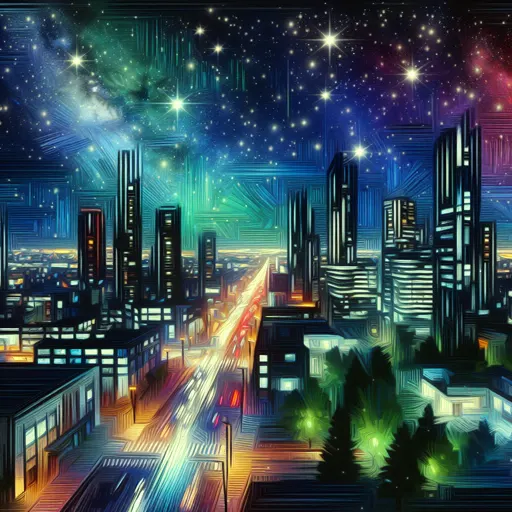Illustration of Kinshasa at night