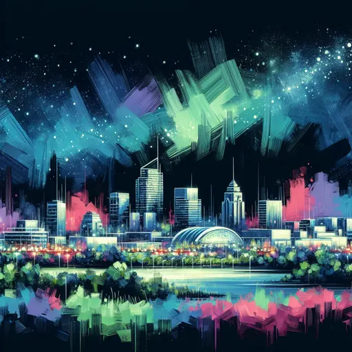 Illustration of Kitchener Waterloo at night